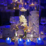 Artificial Rose Petals With 24 Pieces Romantic Heart Flameless Candle Love Led Tealights Candle For Romantic Night For Him Set Anniversary Wedding Honeymoon(Blue)