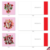 - 10 Boxed Valentine Note Cards With Envelopes - Loving, Heartfelt Assorted Greeting Cards For Valentine'S Day (4 X 5.12 Inch) - Blooming Love Mq5662Vdg-B1X10