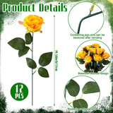 12 Pcs Softball Rose With Leaves Bulk Artificial Fake Roses Decor Sports Flower Gifts For Table Centerpieces Graduation Wedding Gifts Sports Theme Rose Bouquet Party Favors