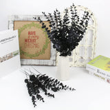 26 Pcs Black Artificial Eucalyptus Stems Faux Halloween Flowers Eucalyptuses Real Touch Leaf Centerpiece Home Decor (26, Black)