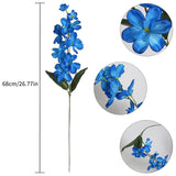 10 Pcs Blue Artificial Orchids Silk Fake Orchid Flowers 27 Inches Faux Orchid Artificial Flowers For Wedding Party Home Decoration(Blue)
