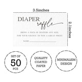 3.5 X 2.1 Inches Baby Shower Diaper Raffle Tickets, 50 Pcs Minimalism White Tickets For For Girl Or Boy Baby Shower Invitations?Baby Shower Game, Gender Reveal Game, Baby Shower Activity Supplies-A01