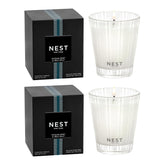 Scented Classic Candle Duo, Ocean Mist & Sea Salt - 8.1 Oz, Pack Of 2 - Up To 60-Hour Burn Time Each - Reusable Glass Vessel