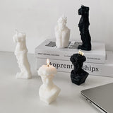 David Bust Statue Scented Candle,110G Aroma Soy Wax Greek Aesthetic Decorative Candle For Table Photo Prop Birthday Gift,Prefect For Meditation Stress Relief Mood Boosting Bath Yoga (White)