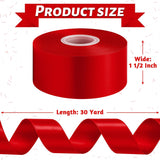Red Ribbon 1 1/2 Inch, 30 Yards Red Ribbon For Gift Wrapping, Polyester Satin Christmas Ribbon For Wedding Xmas Tree Valentines Day Decorations Diy Bows Wrapping Bouquet Floral Arrangements