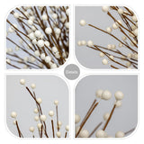 24 Pcs White Berry Picks 17 Inch Tall Christmas Berry Stems Christmas Tree Branches With White Berries For Xmas Tree Winter Holiday Vase Filler Centerpiece Flower Arrangement