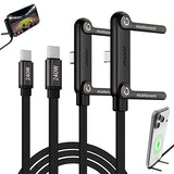 240W 2 in 1 Fast Charging Cable with Adjustable Phone Holder 4.9FT USB C to USB C & Lightning for iPhone MacBook Samsung
