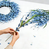 17.7 Inch 20 Pcs Blue Witch Hazel Branches, Artificial Flower Stems For Vase Decor, Diy Wreath Making, Bedside Table, Windowsill, Table Centerpiece, Mantel & Office Spring Home Decoration