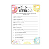 Donut Baby Shower Games Who Knows Mommy Best - Pack Of 25 - Gender Neutral Mom To-Be Baby Shower Activity Pink Blue New Parent Couples Coed Gender Reveal Fun Guessing Game G850-Wkm
