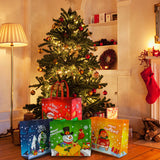 12 Pack Large Christmas Tote Bags With Handles, Reusable Non-Woven Gift Bag Grocery Shopping Totes For Xmas Holiday Party Supplies