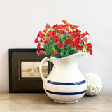Artificial Flowers For Outdoors,8 Bundles Uv Resistant Fake Flowers Outside Faux Plastic Flowers For Outdoor Garden,Porch,Patio Décor(Red)