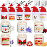 24 Pack Christmas Scented Candles Jar Set Include 12 Pcs 7Oz Soy Wax Aromatherapy Candles And 12 Pcs Mini Santa Hat Holiday Party Favor Gift Bulk For Women Men Adult Coworker