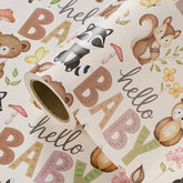 30 Inch Baby Shower Wrapping Paper Roll - 30 Inch X 33 Feet - Little Woodland Animal Wrapping Paper For Baby Shower, Kids Girls Boys Birthday
