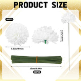 50Pcs Artificial Chrysanthemums Heads Ball Flowers Homecoming Mum Flower Bulk 2.9'' Silk Mum Supplies Artificial Homecoming Mum Supplies White Tissue Hanging Paper Pom-Poms For Party Wedding Home (50)