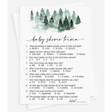 50 Baby Shower Trivia (50-Cards) Fun Game Activity, Gender Neutral Boy Or Girl, Baby It’S Cold Outside Winter Wonderland Forest Decorations