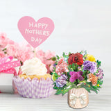 Pop Up Flower Bouquet Card, Carnation Paper Bouquet, 12 Inch 3D Pop Up Birthday Cards,Thank You Cards,Anniversary Card,Greeting Cards For Women Mom Girls,Blank Notecard And Envelope