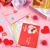 240 Pcs Mini Valentine'S Day Cards For Kids Assortment Bulk Classroom Exchange Kids Greeting Animal Box Foldable Love Heart Greeting Cards With Envelopes And Stickers