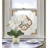 White Orchids Artificial Flowers 16.1" Faux Orchids Plant In Pot Fake Flower Arrangements With Glass Vases Small White Centerpieces For Kitchen Dining Room Tables Bathroom Nightstand Shelf Desk Decor