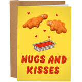 Funny Birthday Card For Him Her | Funny Anniversary Cards For Husband Wife | Naughty Dirty Inappropriate Valentine'S Day Card | Dino Nugs And Kisses Card