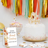 Little Pumpkin Guess How Many Animal Crackers - Thanksgiving Baby Shower Card Set (1 Sign With 50 Guess Cards), Fall Gender Reveal Party Favor Supplies -A11