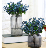 Fake Artificial Flowers California Berries Blueberry Fruit For Home Hotel Decor (Blue 20 Pack)