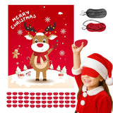 Christmas Party Game For Kids & Family - Pin The Nose On The Reindeer Holiday Activity, Fun Indoor Games For Christmas Party Favors, Family Gathering