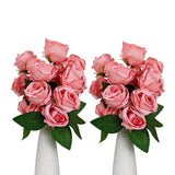 2 Pack Diy Artificial Rose Flowers, 42 Pink Roses Total, Bendable 12.6" Stems, 7 Adjustable Branches Realistic Fake Flowers For Home, Office, Wedding, Party, Valentine'S Day, Crafts & Diy Decor (Pink)