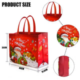 12 Pack Large Christmas Tote Bags With Handles, Reusable Non-Woven Gift Bag Grocery Shopping Totes For Xmas Holiday Party Supplies