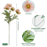 Artificial Poppies Flowers, Fake Flowers 5 Stems For Home Decoration 19.7 Inches Silk Flowers Poppy Realistic Arrangement(Orange)