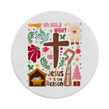 Christian Christmas Mouse Pad For Desk, O Holy Night Jesus Is The Reason Decor Mousepad For Desktop Home Office Dorm Computers Laptop, Religious Office Supplies Desk Accessories, 8.7X8.7 Inch