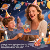 3D Astronaut Space Pop-Up Birthday Card With Envelopes, Blank Greeting Cards, Sealing Stickers - Father'S Day, Friendship Day, Graduation, Anniversary, Children'S Day Gifts For Him