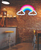 Rainbow Neon Sign USB LED Wall Light Hanging or Standing Acrylic Decor for Bedroom Bar Shop