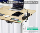 Desk Clamp Power Strip 15 Outlets USB C USB A 6FT Flat Plug Extension Cord Surge Protector Black