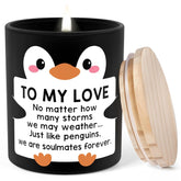 Valentines Day Gifts For Him Her, To My Love Penguin Candle 10Oz, Romantic Anniversary Birthday Gifts For Boyfriend Girlfriend Husband Wife, I Love You Couple Gift, Soy Wax Scented Candles