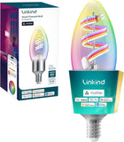 E12 LED Smart Light Bulb 1 Pack RGBTW Color Changing Matter Compatible Smart Home Bulb