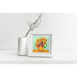 Van Gogh'S Vase With Sunflowers (1888) Quilling Art Greeting Card,Design Greeting Card For Birthday, Valentine'S Day, Get Well, All Occasion. Framable Artwork For Art Lovers