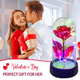 Glass Rose In Glass Dome, Light Up Flower, Eternal Roses - Valentines Day Gifts For Her, Mothers Day Roses Gifts For Mom, Womens Gifts For Christmas - Galaxy Rose, Birthday Gift