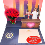 Trump Valentine’S Day Talking Pop Up Card Oval Office With Light & Sound – Presidential Message With Donald Trump’S Real Voice, Republican Valentine Day Gag Gift, Funny Gifts For Men & Women