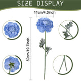 6Pcs Blue Ranunculus Artificial Flowers 19.7’’ Silk Ranunculus Flowers Realistic Faux Peonies For Wedding Bouquet Home Party Garden Outdoor Decoration(Blue)