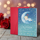 Cute First Valentine'S Day Card For Nephew, Starry Themed 1St Valentines Card From Aunt Uncle, For You Nephew On Your First Valentine'S Day