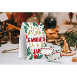 How Many - Candy Guessing Game, Christmas Party Games, Christmas Decorations, 1 Sign And 50 Game Cards, Baby Shower Games, Birthday Party (Green + Red)