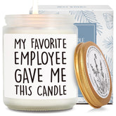 Funny Office Humor Scented Candle Gift For Boss Women Men, My Favorite Employee Gave Me This, Thanksgiving Christmas Boss Day Birthday Candles Gifts For Boss Leaders Employers Coworkers-51