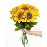 10Pcs Sunflowers Artificial Flowers, Fake Silk Sunflower With Long Stem, Artificial Sunflowers For Fall Home Decor, Baby Shower, Wedding Decor And Cemetery Flowers Decor