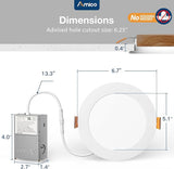 20 Pack 6 Inch Ultra Thin LED Recessed Lights 5CCT Dimmable 1050LM Downlights