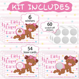 60 Pieces Baby Shower Scratch Off Game Funny Raffle Cards Baby Shower Party Games Decorations Cute Activity For Activity And Idea For Boy Girl(Rose Pink)