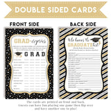Graduation Who Knows The Graduate Best & Gradergories Fill-In Game Cards, Twenty (20) 5" X 7" Game Cards Included