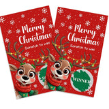 Reindeer Scratch Off Game Cards, 50-Pack Christmas Scratchers For Family Fun, Classroom Prizes, Ice Breaker - A02