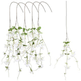 5.58Ft 5Pcs Bougainvillea Artificial Flowers Vines Faux Silk Hanging Bougainvillea Nearly Natural Plants For Porch Patio Balcony Home Wedding Decoration (White)