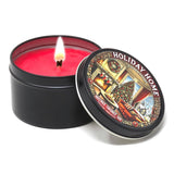 Holiday Home - Container Candle, 6 Oz - Made With Beeswax, Coconut And Soy - Black Tin Candle - Handmade In The Usa - - Christmas And Winter Candles
