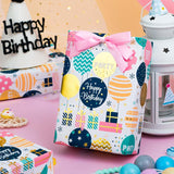 Birthday Wrapping Paper Roll - Cute Colorful Balloon With Gold Foil Metallic Shine Gift Wrap Paper For Birthday, Baby Shower, Party - Mini Roll - 17 Inch X 33 Feet